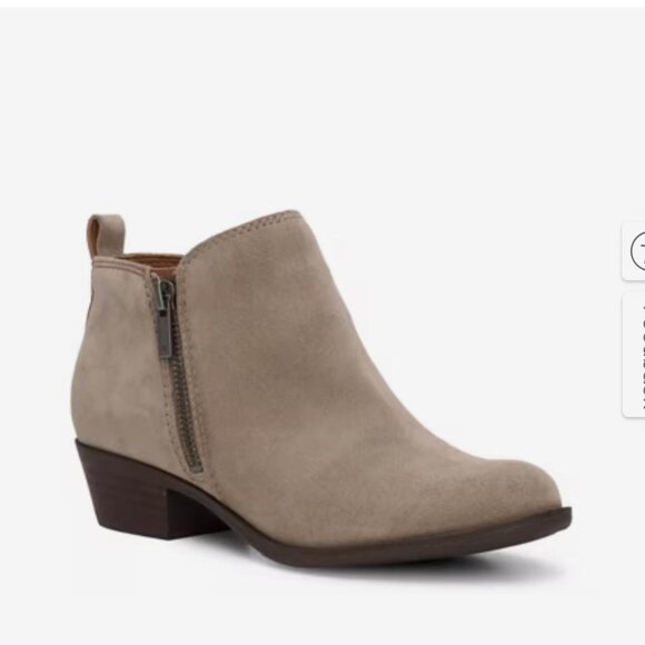 Lucky Brand Suede Ankle Booties • Taupe • Size 9 • Low Heel - Picture 2 of 4